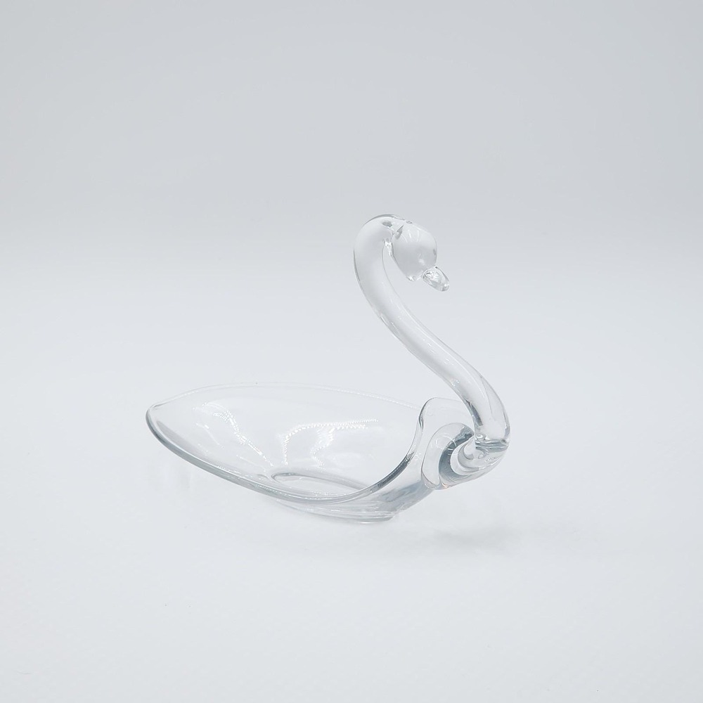 Duncan Miller Crystal Swan Dish Pall Mall Line Vintage Bon Bon Bowl Clear Glass